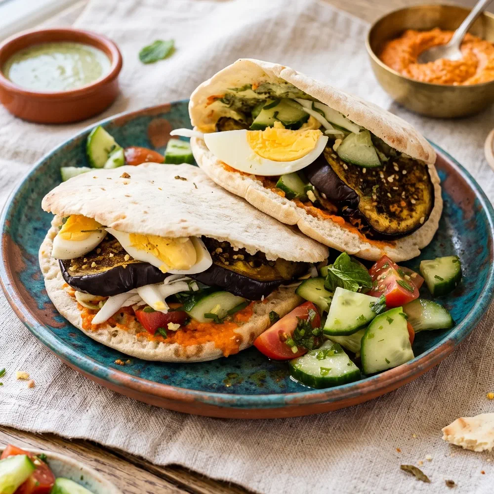 Pita with Za'atar Roasted Eggplant