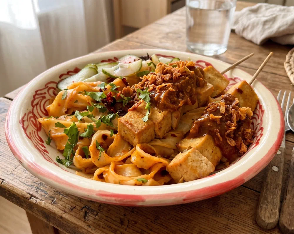 Tofu Satay with noodles